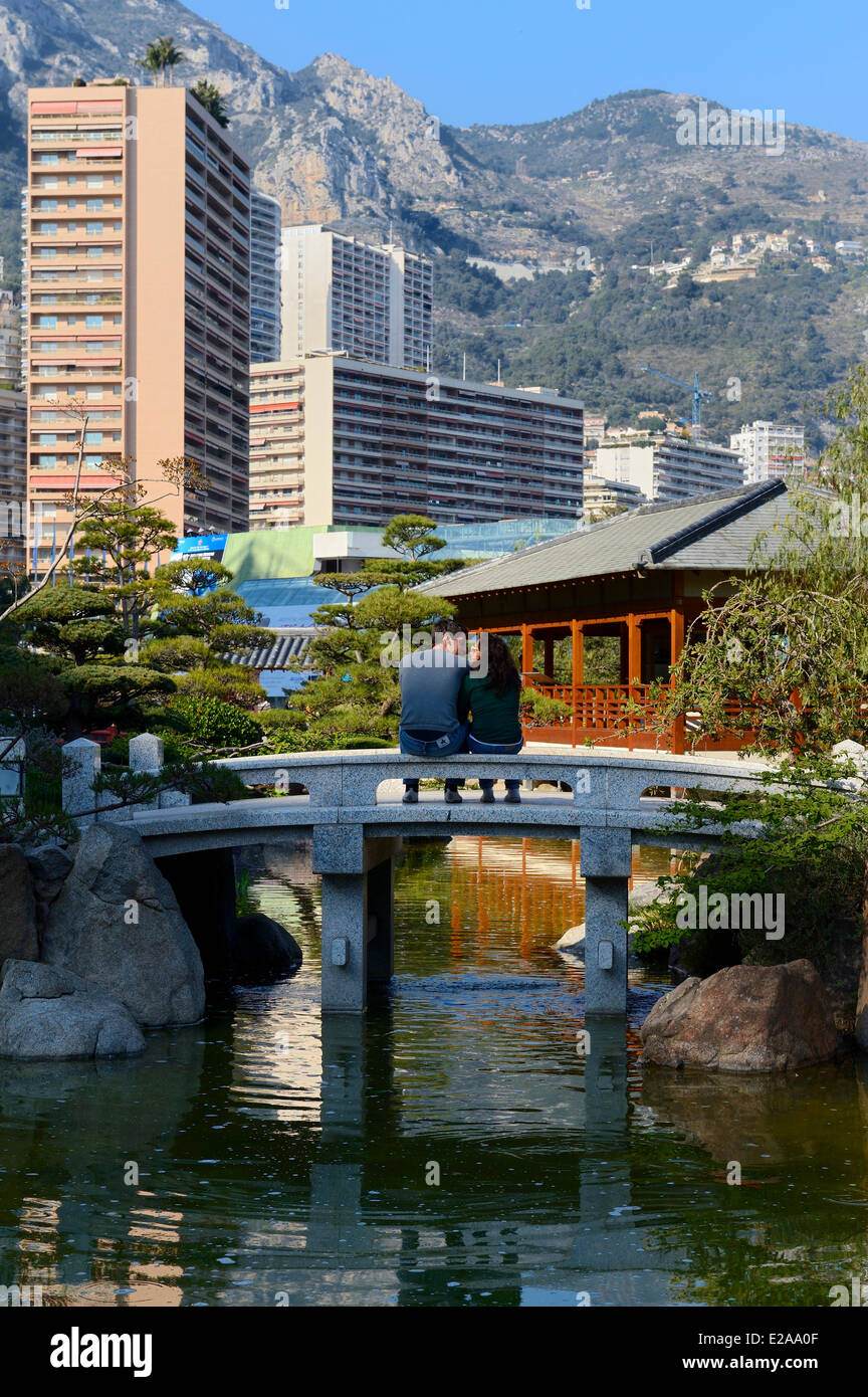 Principato di Monaco, Monaco, Montecarlo, il giardino giapponese da architetto del paesaggio Yasuo Beppu Foto Stock