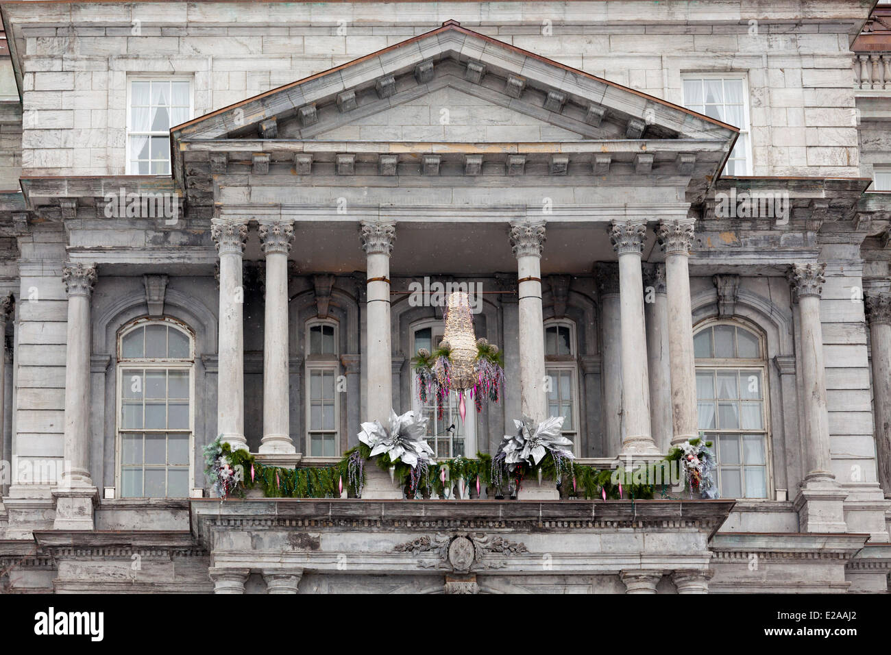 Canada, Provincia di Quebec, Montreal Vecchia Montreal, il municipio, il famoso balcone dove il generale de Gaulle ha realizzato il suo famoso vive Foto Stock