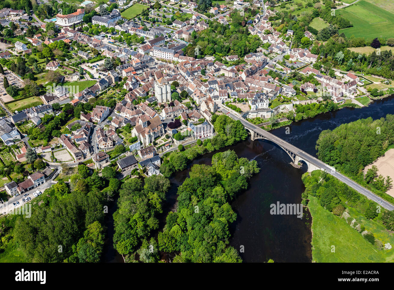 Francia, Vienne, La Roche Pozay (vista aerea) Foto Stock