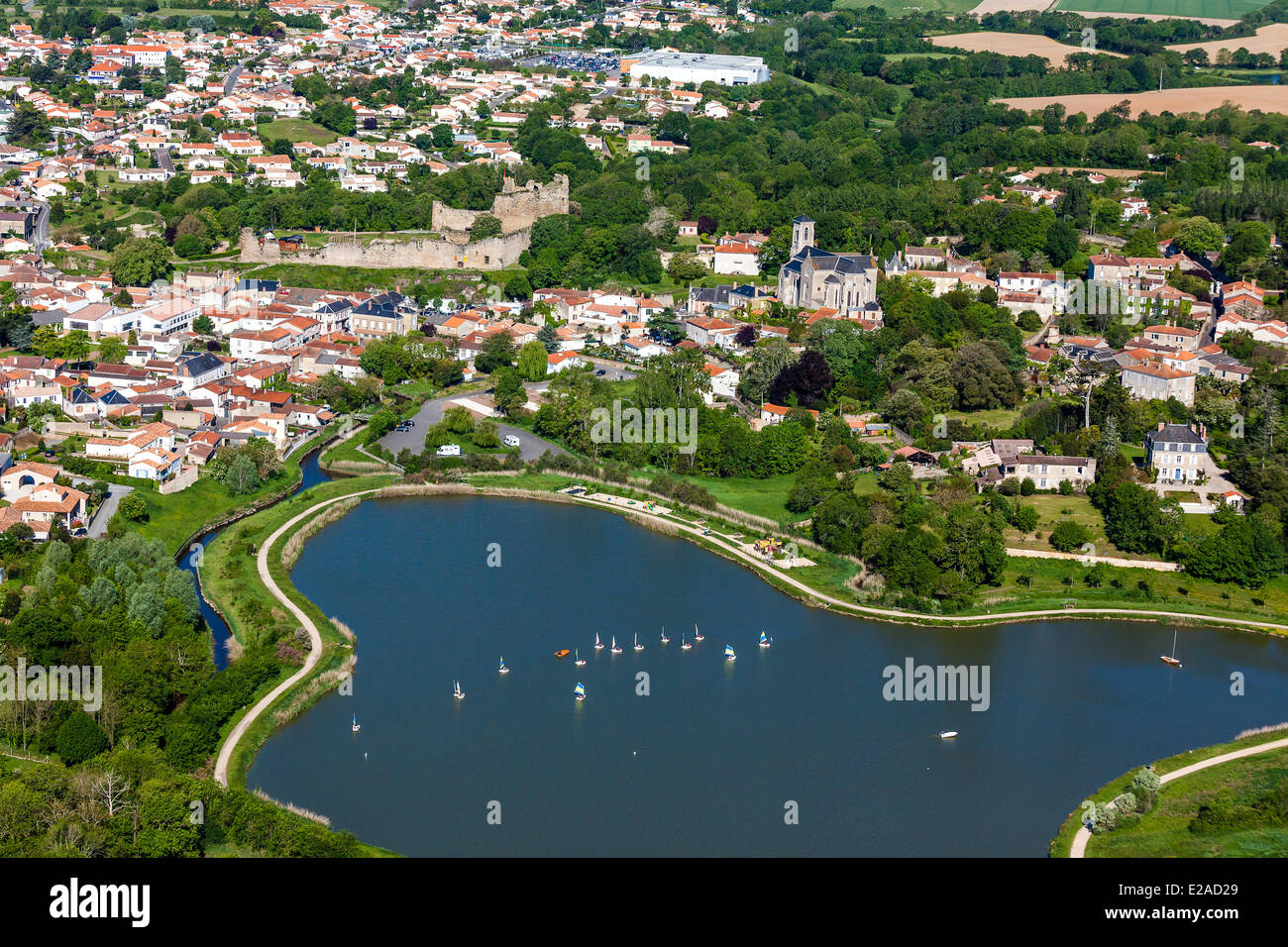 Francia, Vendee, Talmont Saint Hilaire (vista aerea) Foto Stock