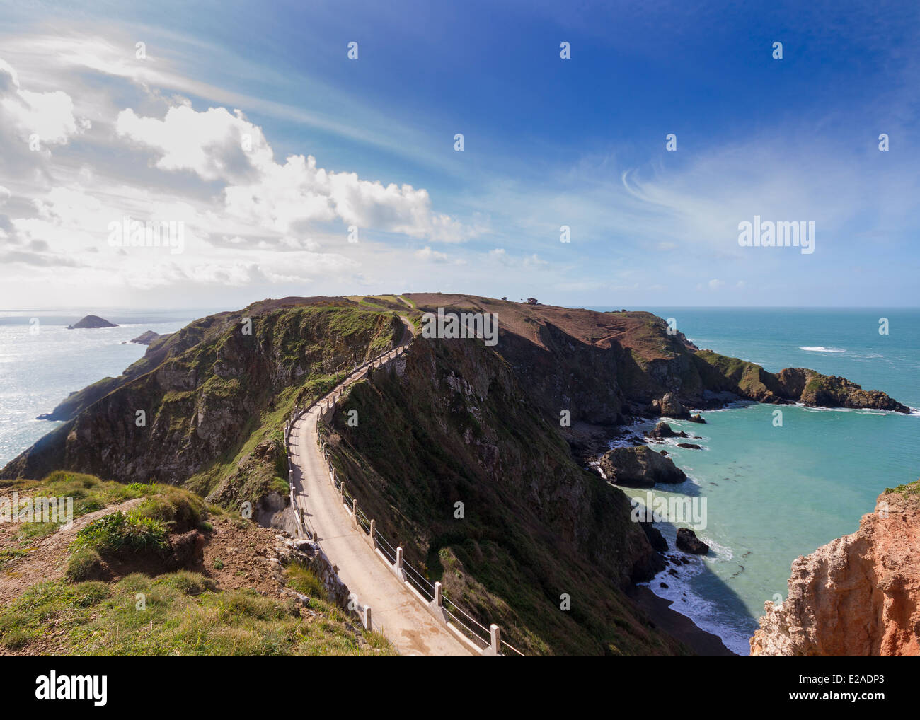 La Coupee su Sark isole del canale Foto Stock