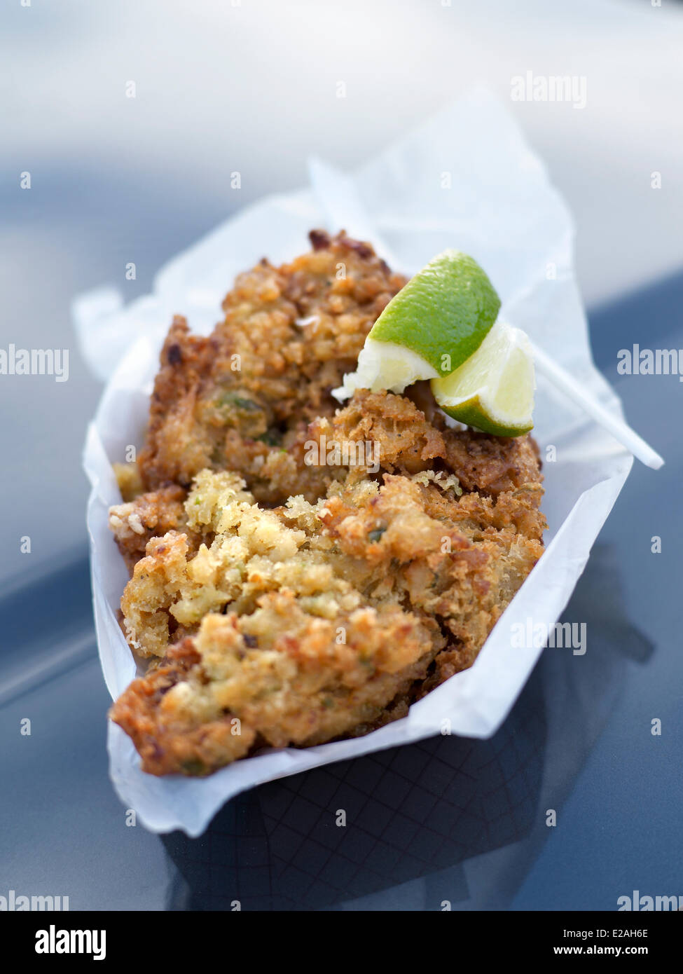 Stati Uniti, Florida, Miami, caratteristica : Miam!, conch le frittelle Alabama martinetti Foto Stock