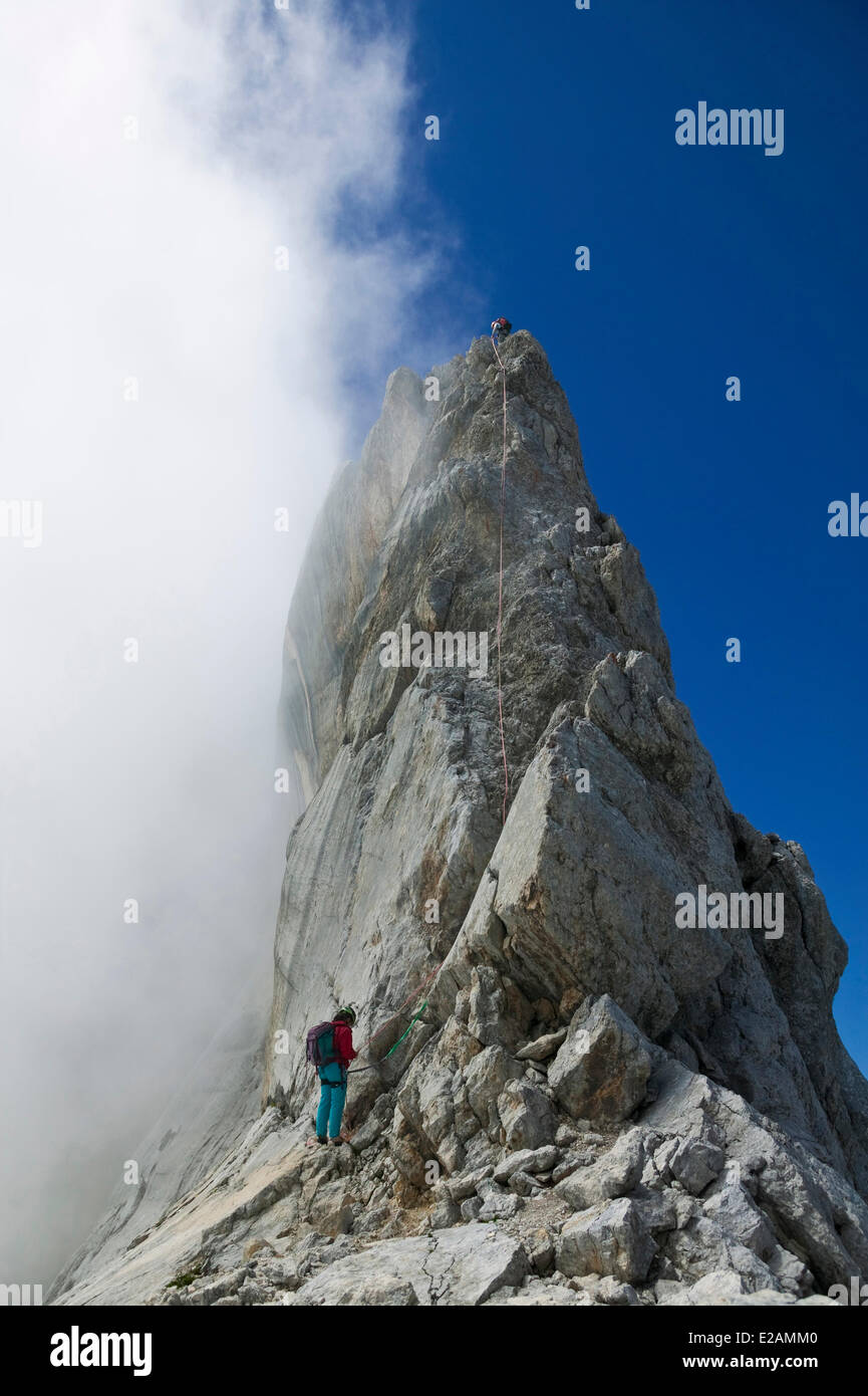 Francia, Haute Savoie, Aravis Massif, la Pointe Percee Foto Stock