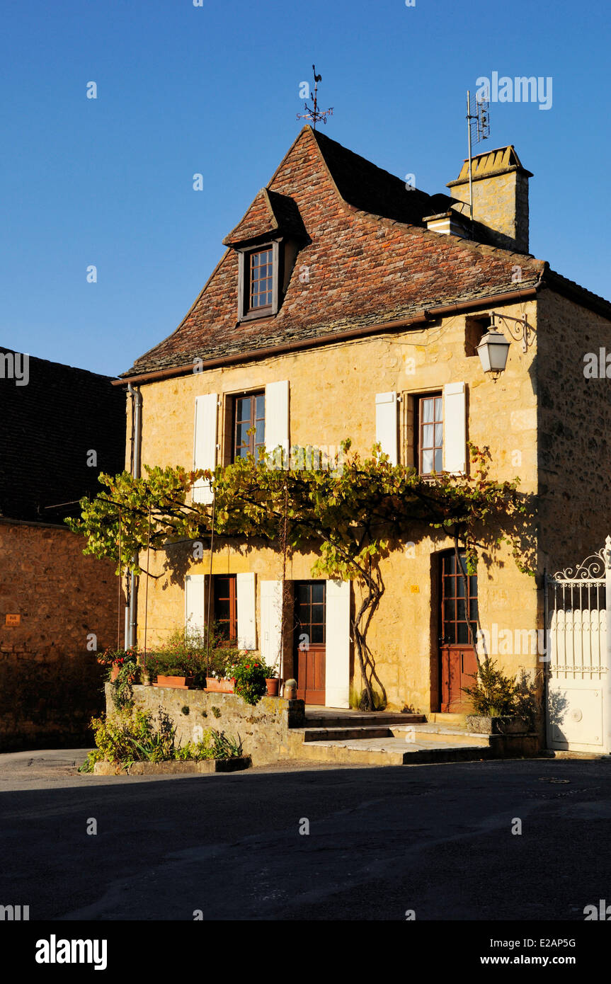 Francia, Dordogne, Perigord Noir, Valle della Dordogna, Domme, etichettati più bei villaggi di Francia, Domme Foto Stock