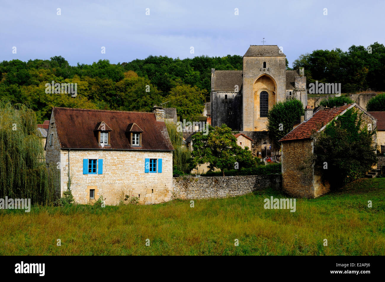 Francia, Dordogne, Perigord Noir, Saint Amand de Coly, etichettati Les Plus Beaux Villages de France (i più bei villaggi Foto Stock