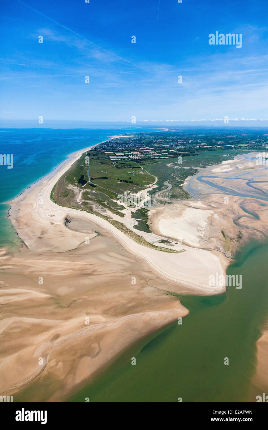 Francia, Manche, Agon Coutainville, Pointe d'Agon (vista aerea) Foto Stock