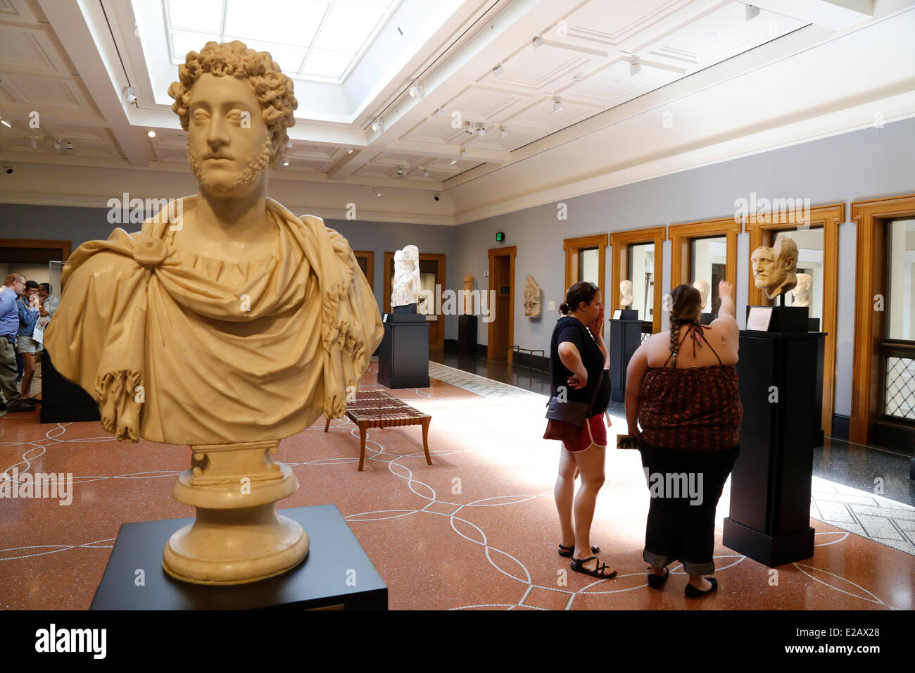 Gli Stati Uniti, California, Los Angeles, Malibu, Villa Getty, mostra romana di pezzi di arte Foto Stock