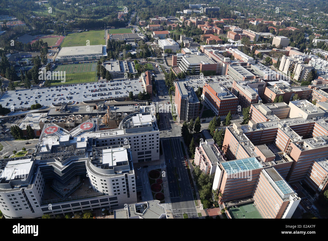 Gli Stati Uniti, California, Los Angeles, Beverly Hills, L.A. Università (vista aerea) Foto Stock
