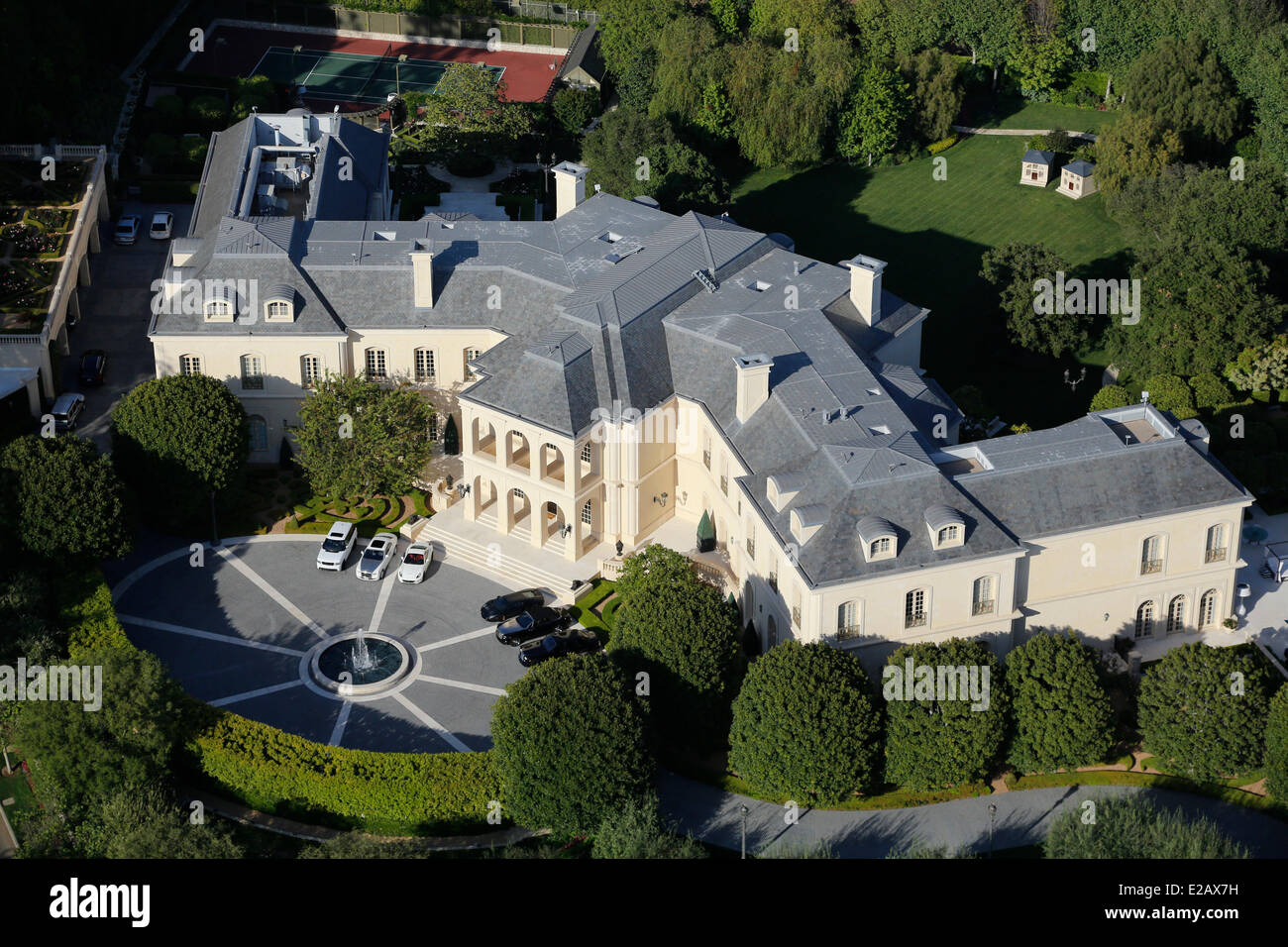 Gli Stati Uniti, California, Los Angeles, a Beverly Hills luxury house (vista aerea) Foto Stock