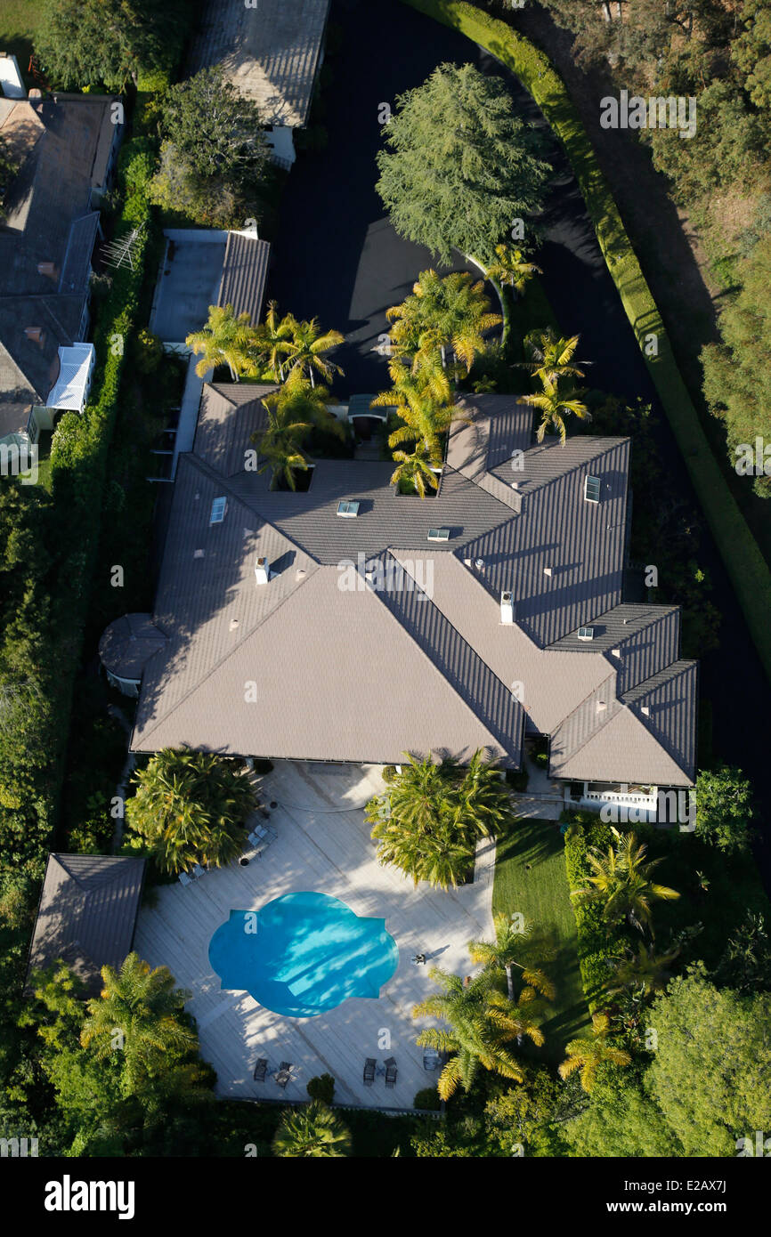 Gli Stati Uniti, California, Los Angeles, a Beverly Hills luxury house (vista aerea) Foto Stock