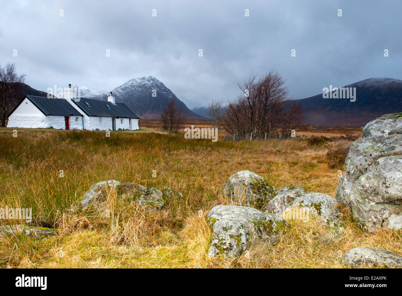 Black Rock Cottage in Glencoe, Highland Scozia UK Foto Stock