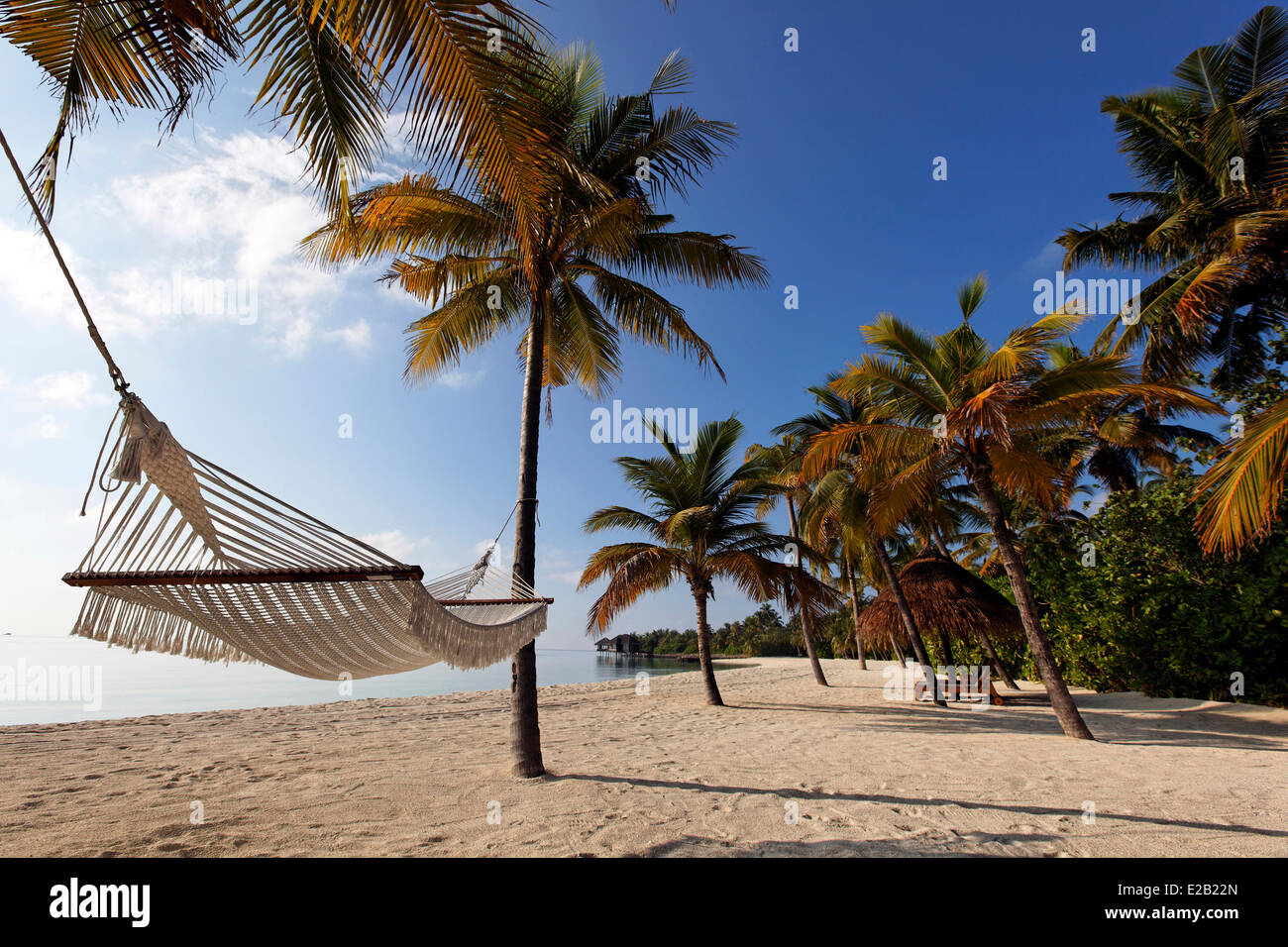Maldive Kaafu Nord Male Atoll, uno & solo Reeethi Rah hotel, spiaggia Foto Stock