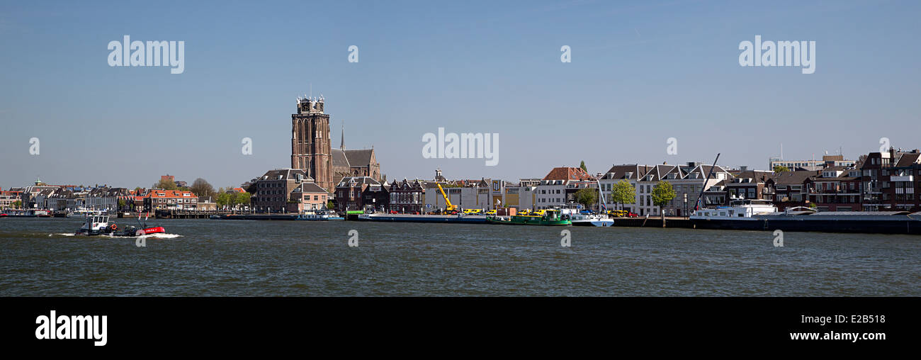 Skyline olandese della città medievale di Dordrecht, South Holland, Paesi Bassi Foto Stock