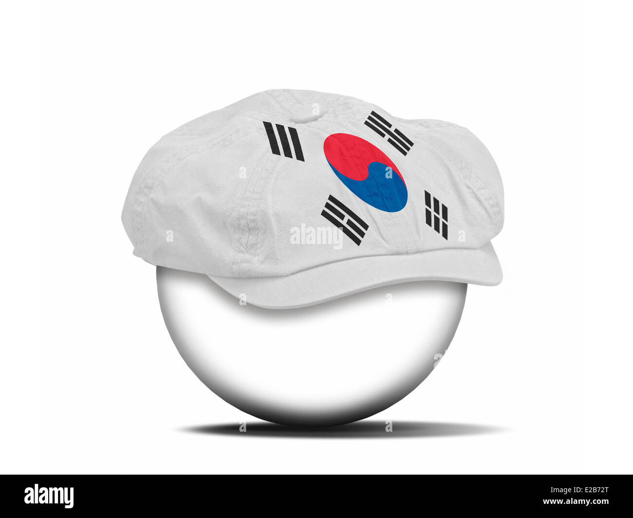 Moda hat su bianco con la bandiera della Corea - percorso di clipping per la hat Foto Stock