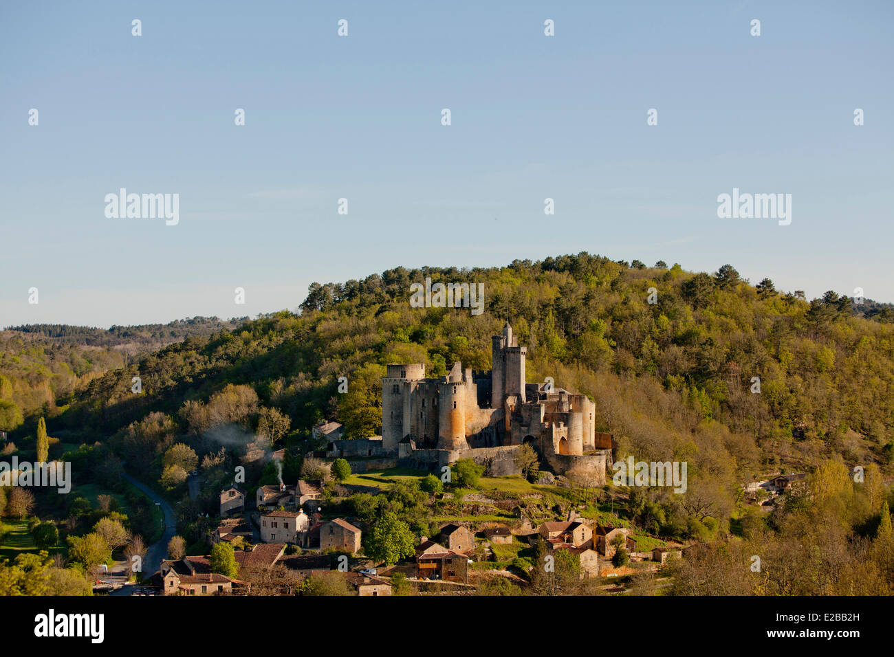 Francia e Lot et Garonne, Bas Quercy, Fumel, Chateau de Bonaguil Foto Stock