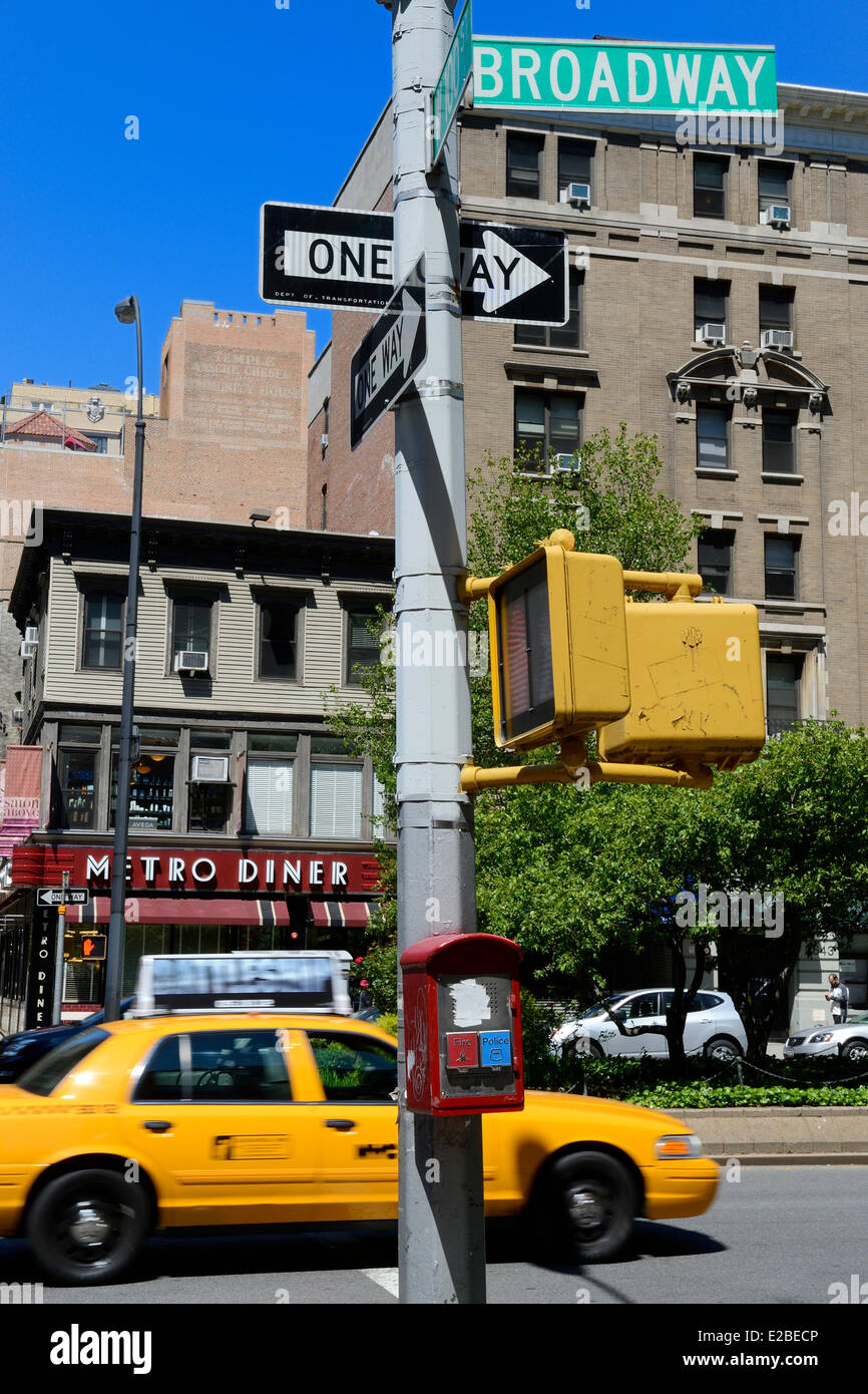 Stati Uniti, New York City, Manhattan Upper West Side, Diner su Broadway Foto Stock