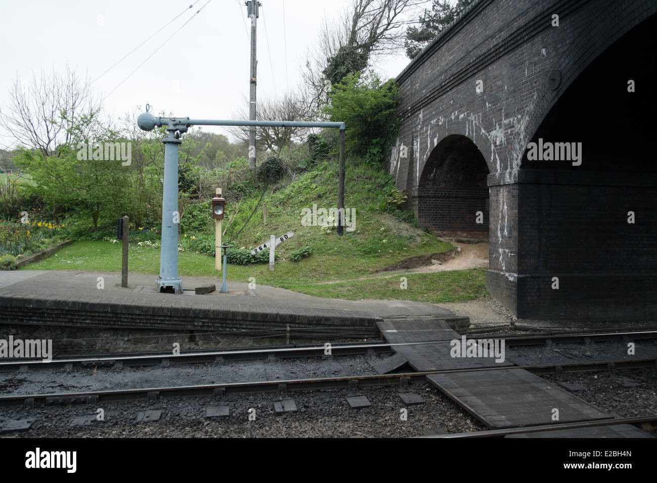 Colonna d'acqua Weybourne stazione, North Norfolk Railway Foto Stock