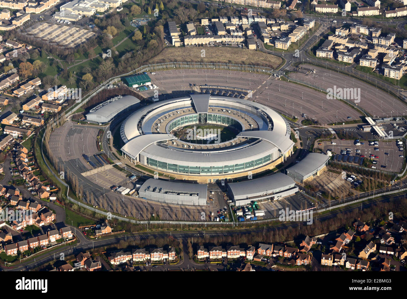 Vista aerea del GCHQ Foto Stock