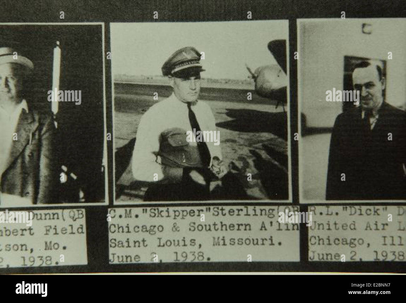 Un ritratto di C.M. Sterling, noto come "Skipper", una figura notevole nella storia dell'aviazione, ospitato nella collezione del San Diego Air and Space Museum. I suoi contributi all'aviazione sono documentati nella raccolta. Foto Stock