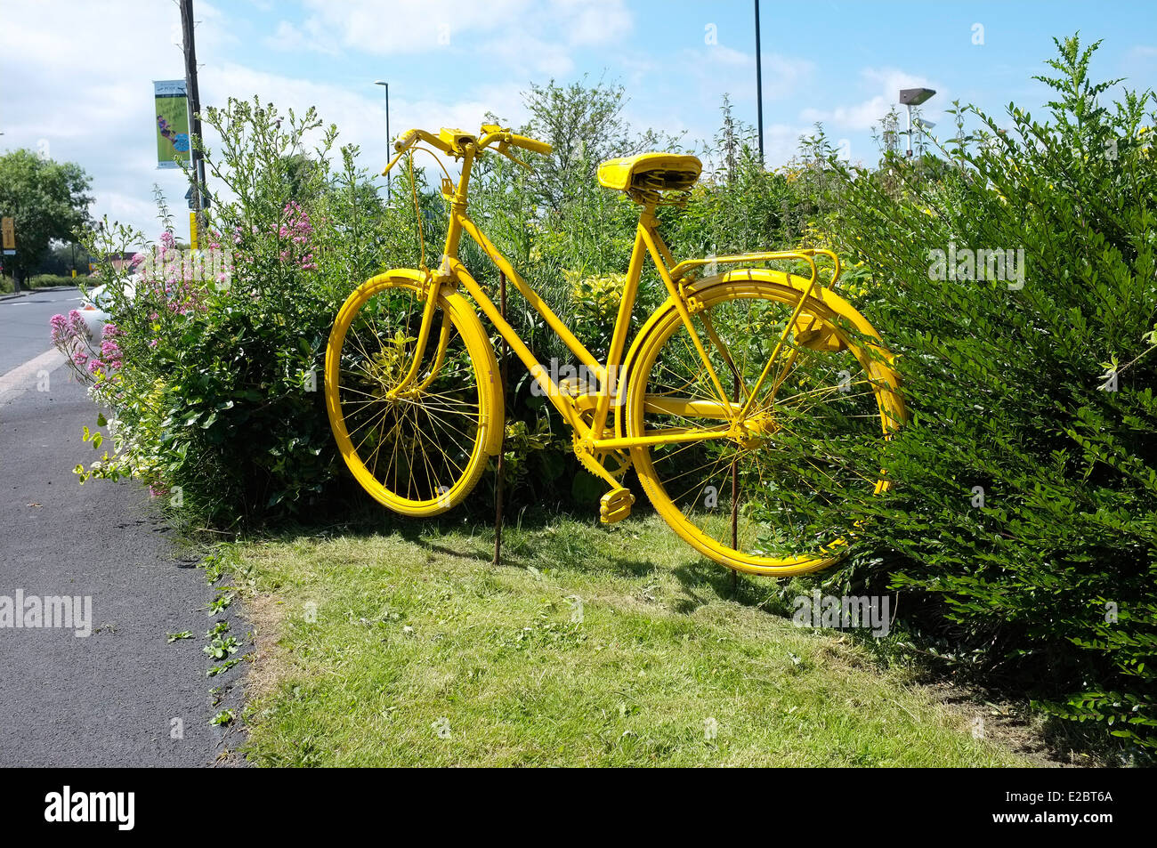 I preparativi per il Le Tour de France 2014, Grande partono in piscina e in Otley, Leeds, Yorkshire Foto Stock