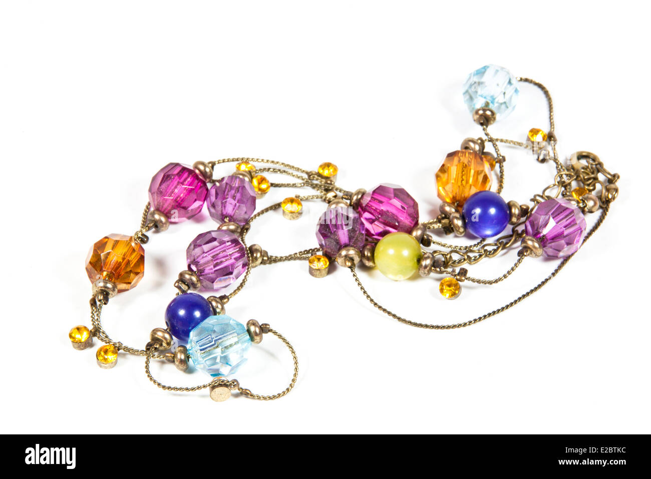 Costume jewelery collana con brillante perline ornamentali Foto Stock