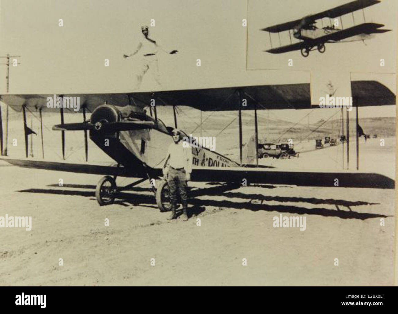 Questa immagine della collezione Tibbetts cattura Harold e Dan Tibbetts, figure di rilievo nella storia dell'aviazione. La collezione, ospitata al San Diego Air and Space Museum, mostra i loro contributi all'aeronautica e allo sviluppo dei voli. I loro sforzi contribuirono a plasmare la traiettoria dell'aviazione e il suo progresso attraverso il XX secolo. Foto Stock