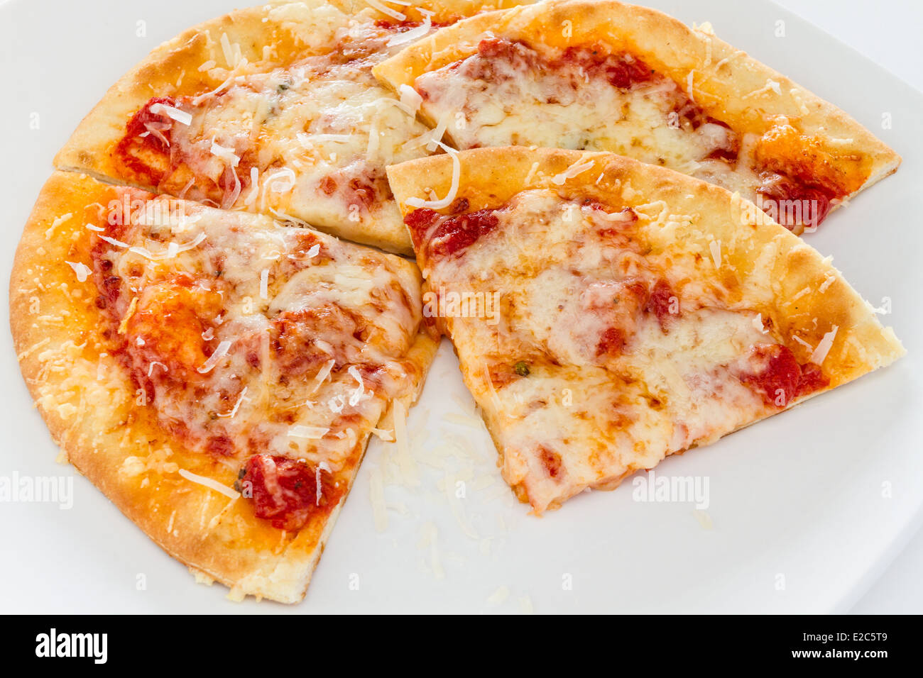 Dimensioni personali formaggio a fette di pizza. Foto Stock