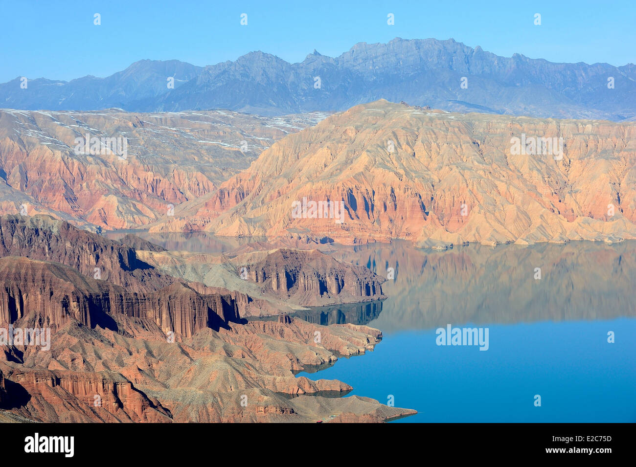 Cina, Qinghai, Amdo, del Fiume Giallo, Li Jia Xia lago Foto Stock