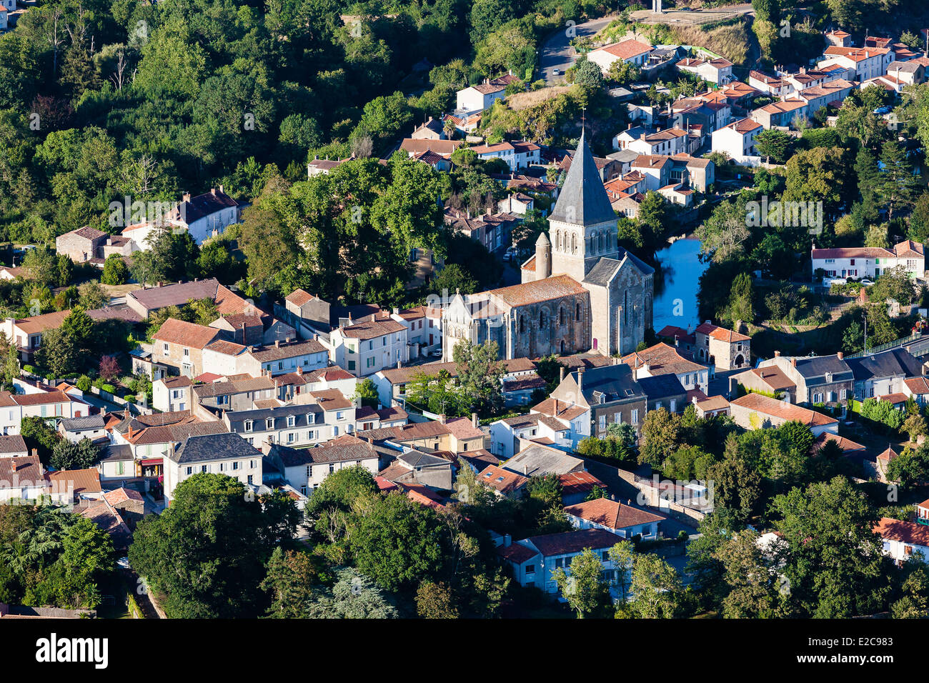 Francia, Vendee, Mareuil sur Lay Dissais (vista aerea) Foto Stock
