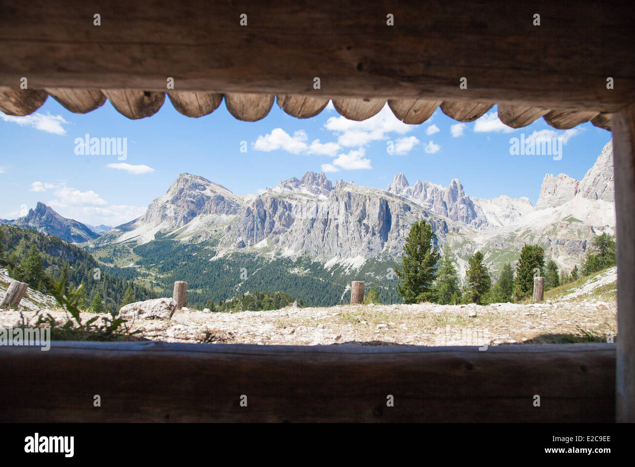 L'Italia, Trentino Alto Adige, Dolomiti massiccio elencati come patrimonio mondiale dall'UNESCO, la Grande Guerra Open Air Museum presso le Cinque Torri vicino a Cortina d'Ampezzo Foto Stock