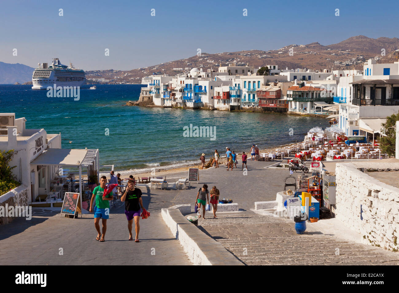 Grecia CICLADI MYKONOS Isola, Mykonos città o città di Chora Foto Stock