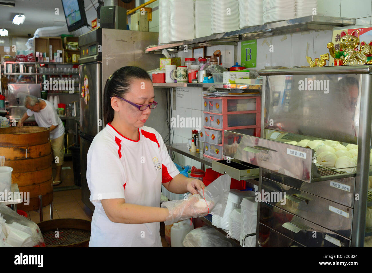 Singapore, ristorante cinese in Little India area Foto Stock