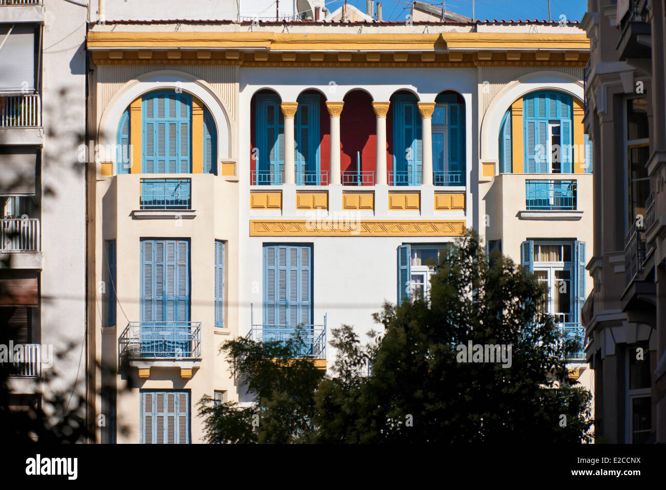 La Grecia e la Macedonia, Salonicco, facciata downtown Foto Stock