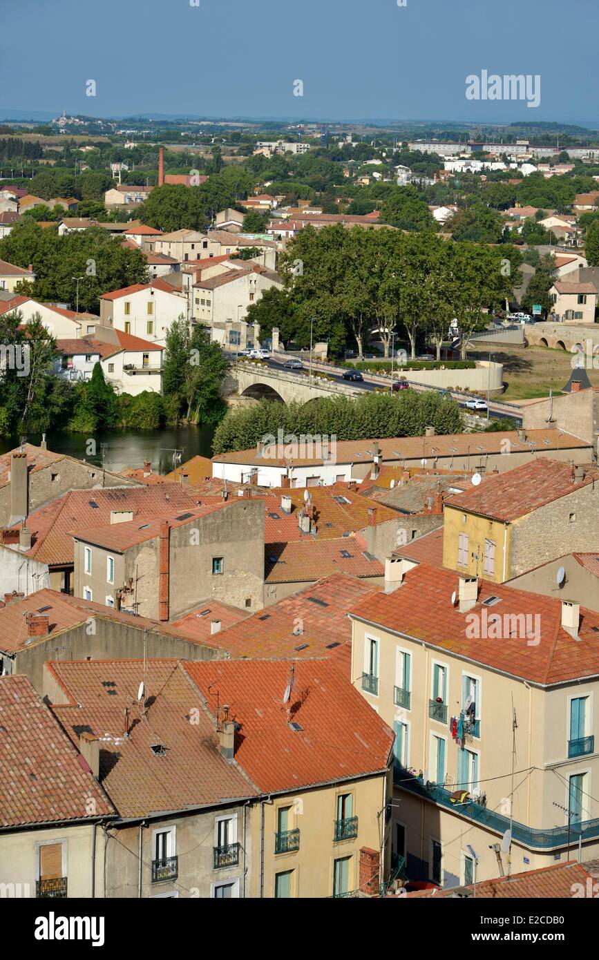 Francia, Herault, Beziers, panorama sulla periferia della città dalla piazza Saint Jacques Foto Stock