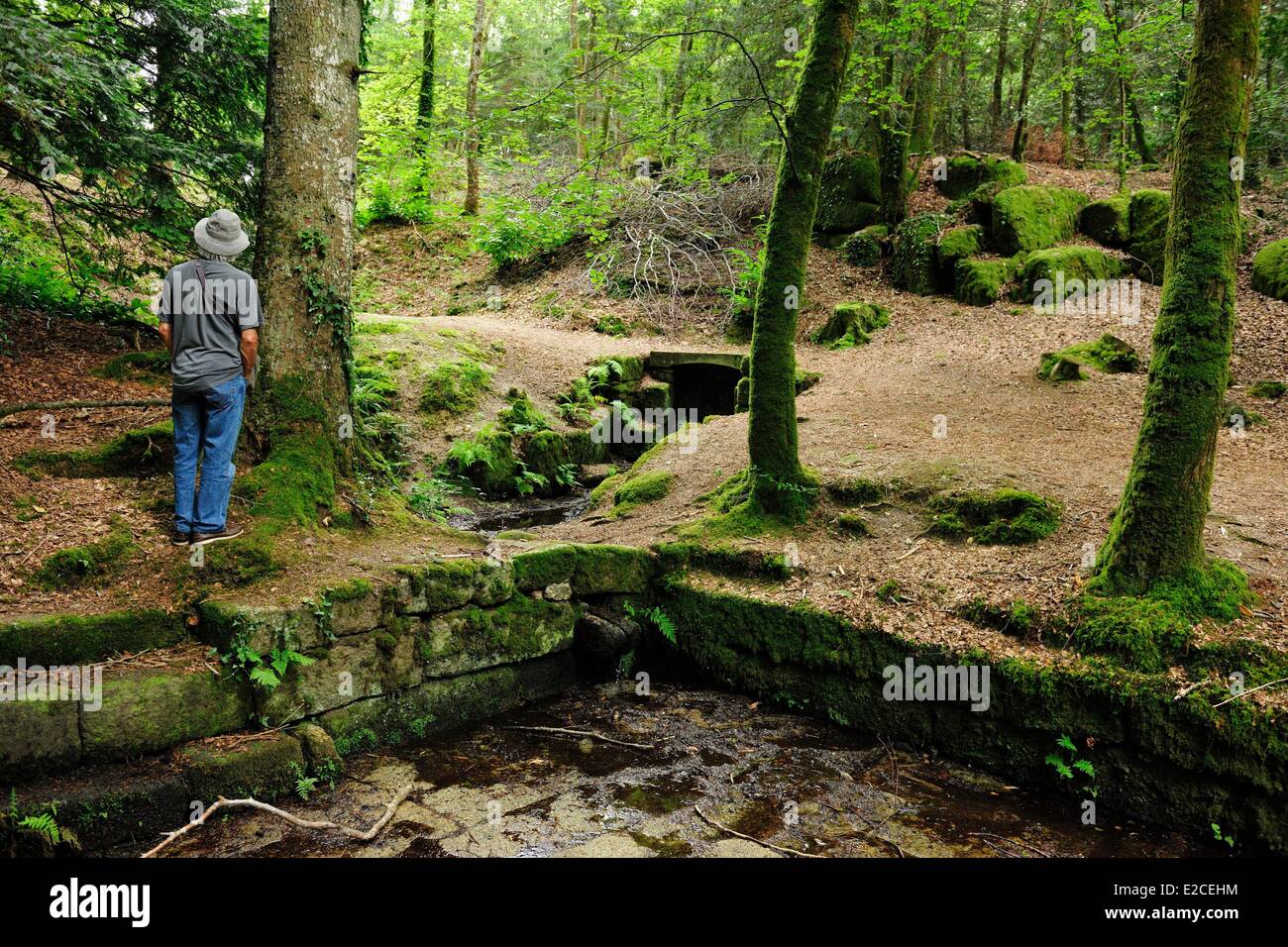 Francia, Finisterre, vicino al Pont Aven, tre fontane di Henan Foto Stock