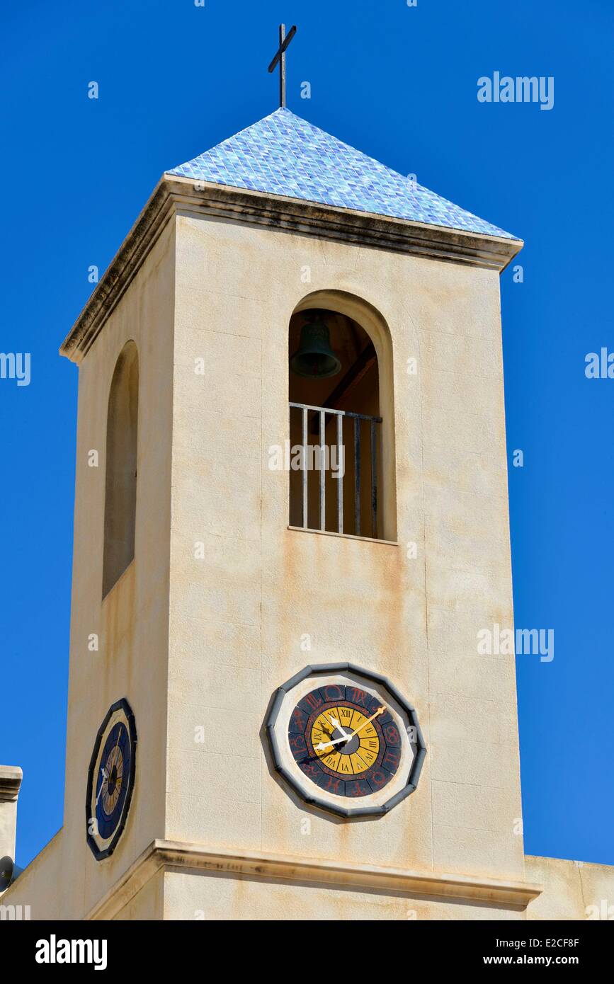 L'Italia, sicilia, isole Egadi, isola di Marettimo, campanile Maria delle Grazie del XIX secolo Foto Stock