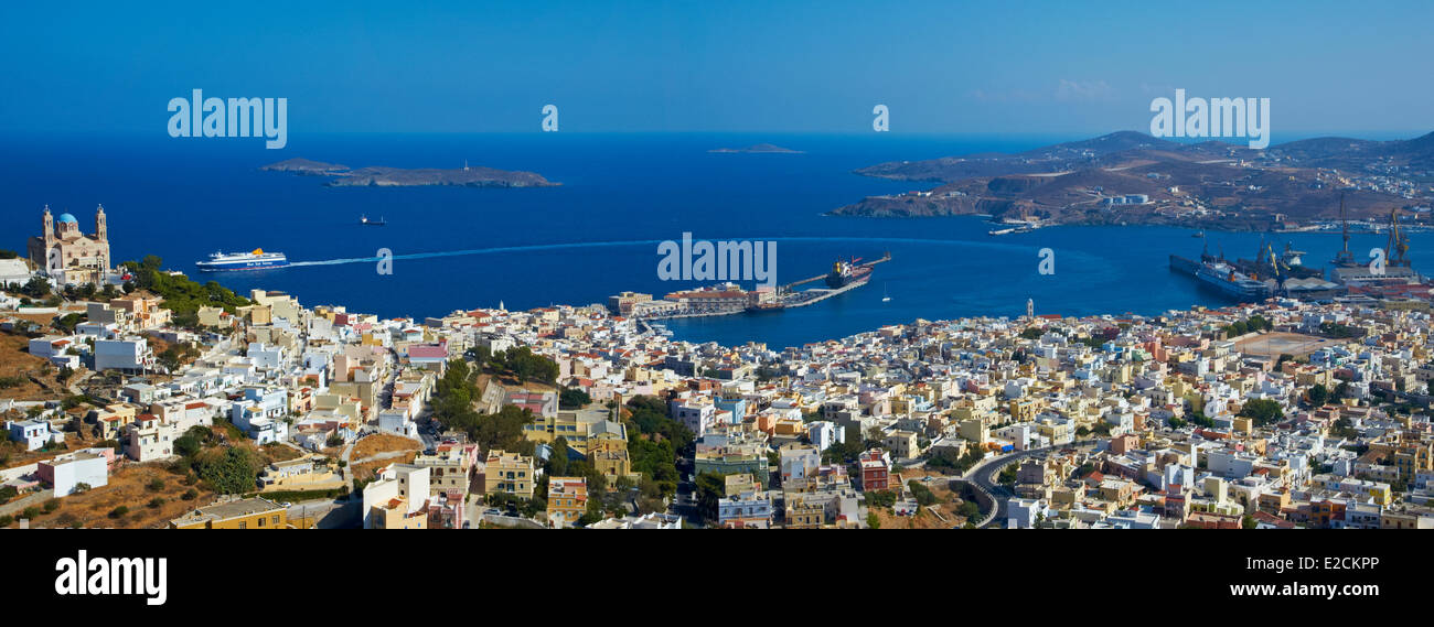 Grecia CICLADI Syros Island Ermoupoli Agios Nikolaos Foto Stock