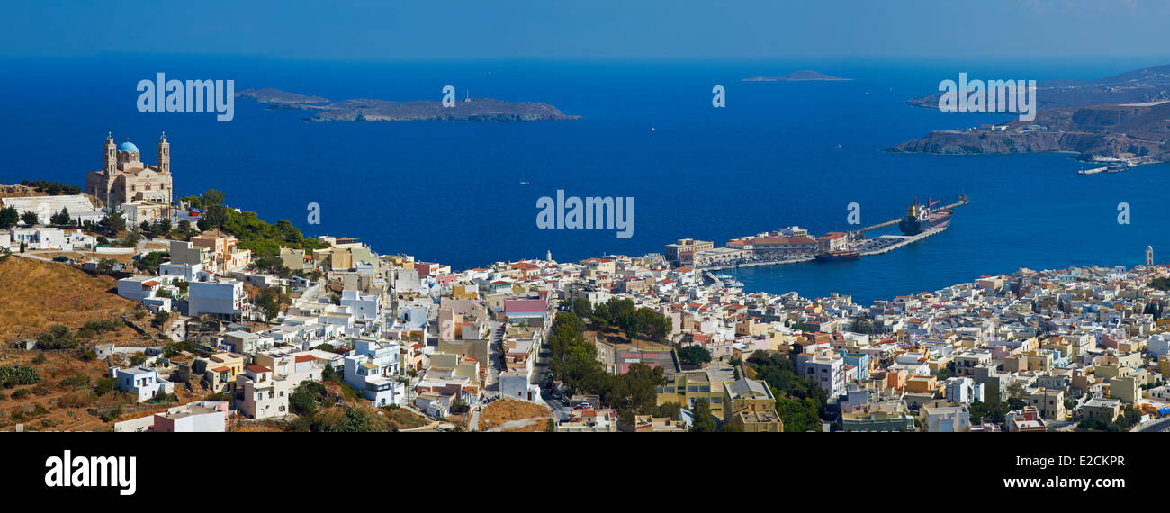 Grecia CICLADI Syros Island Ermoupoli Agios Nikolaos Foto Stock