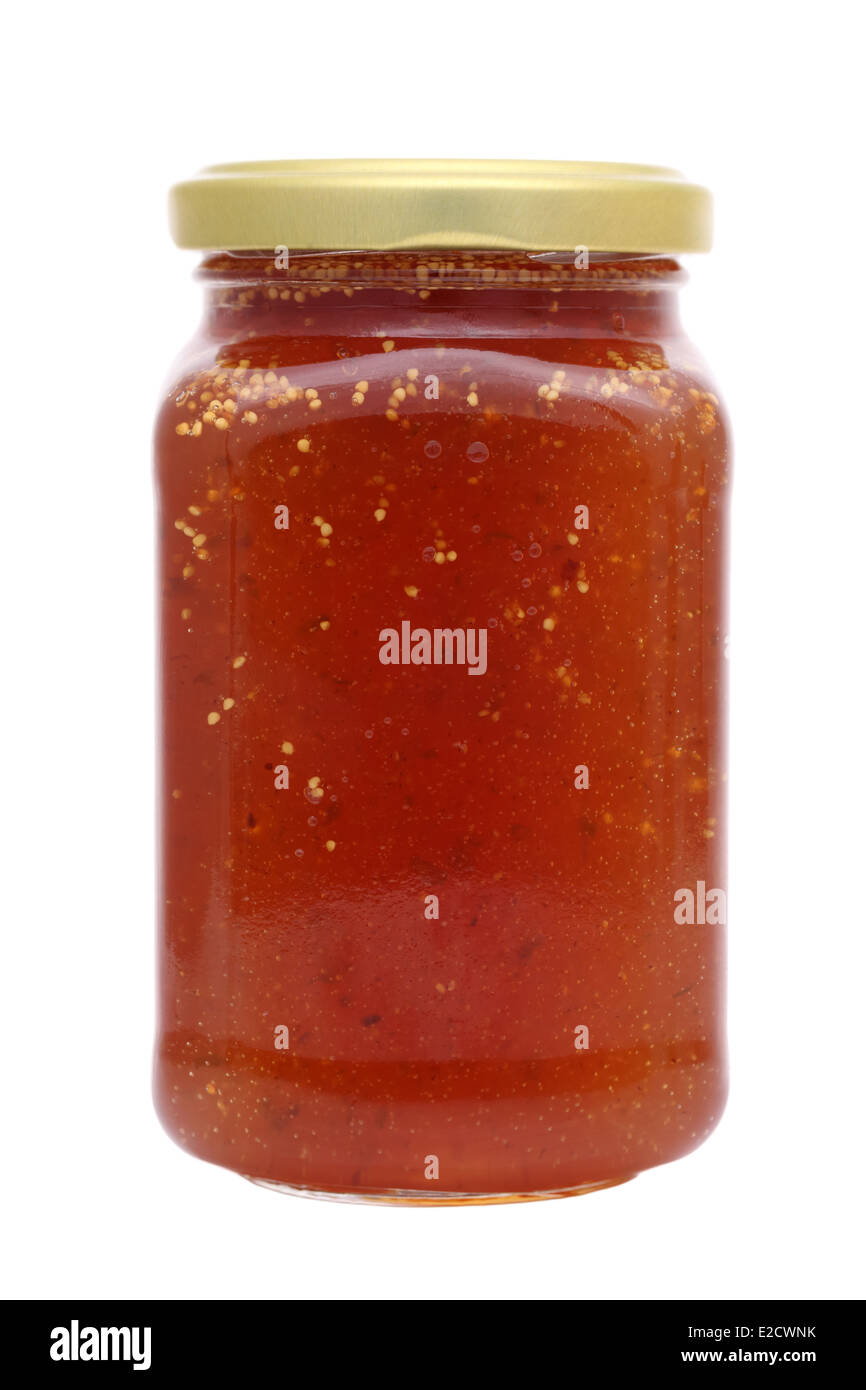 Confettura di fichi in un barattolo di vetro Foto Stock