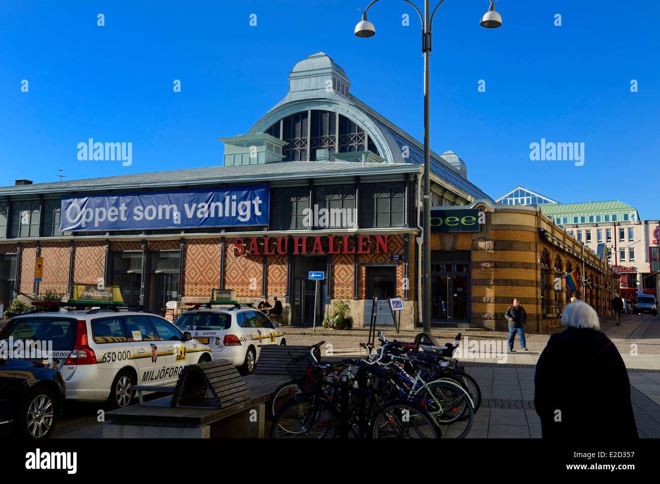 La Svezia Vastra Gotaland Goteborg (Göteborg) il principale mercato coperto Saluhallen Foto Stock