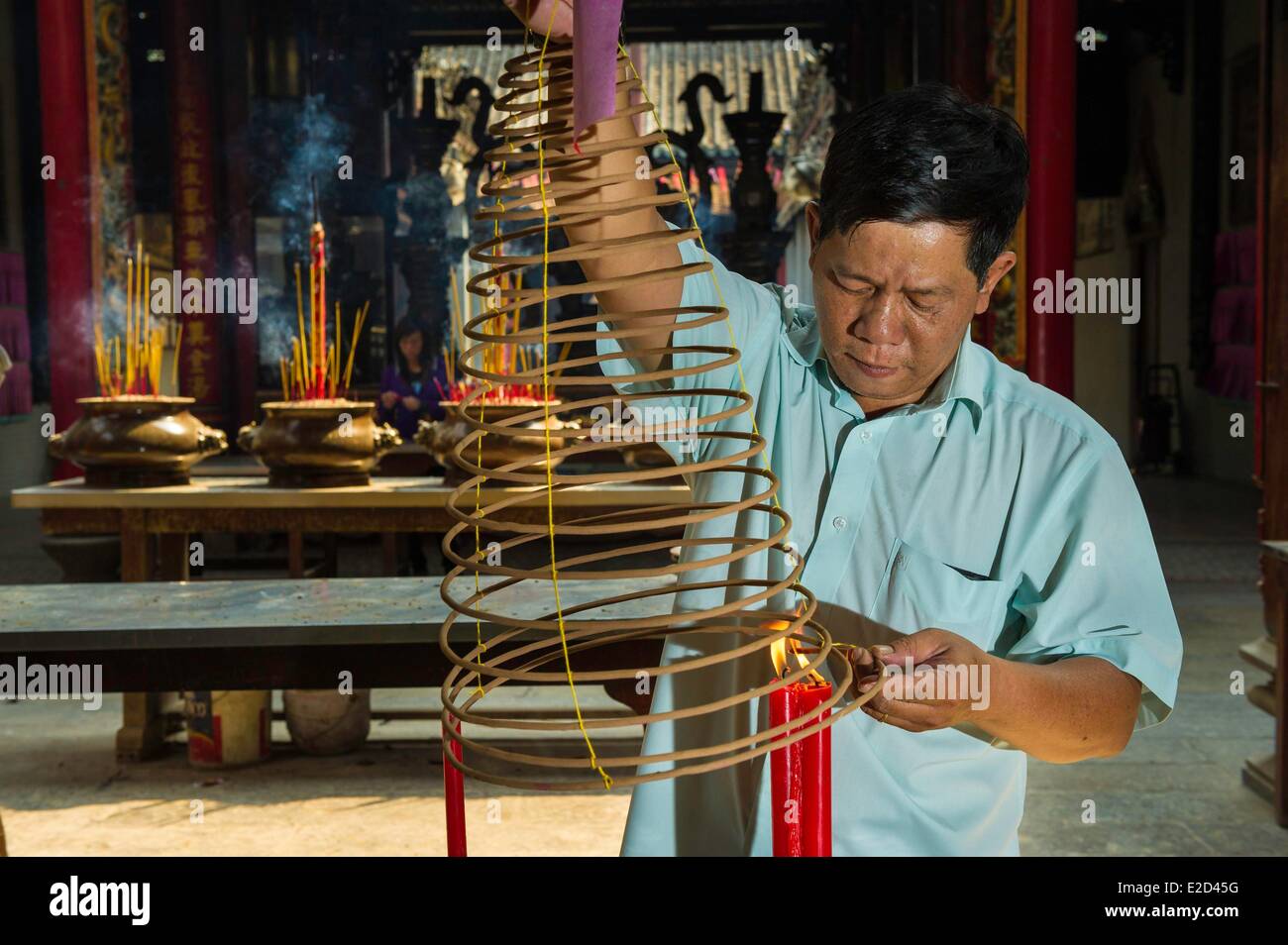 Vietnam Ho Chi Minh (Saigon) Cholon quartiere Cinese Tempio Taoista del celeste signora o dea del mare Thien Hau Foto Stock