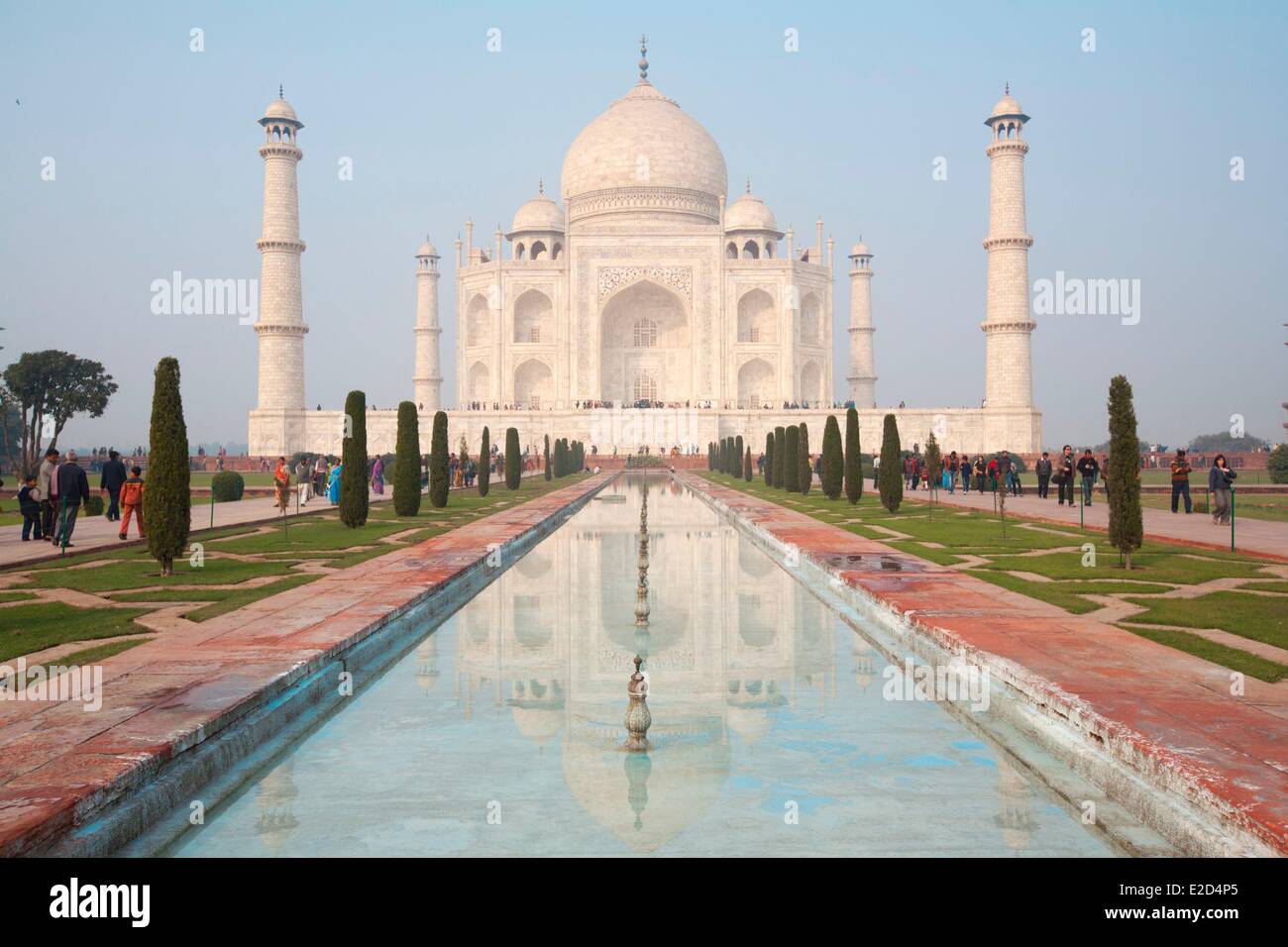 India nello Stato di Uttar Pradesh Agra Taj Mahal elencati come patrimonio mondiale dall' UNESCO Foto Stock