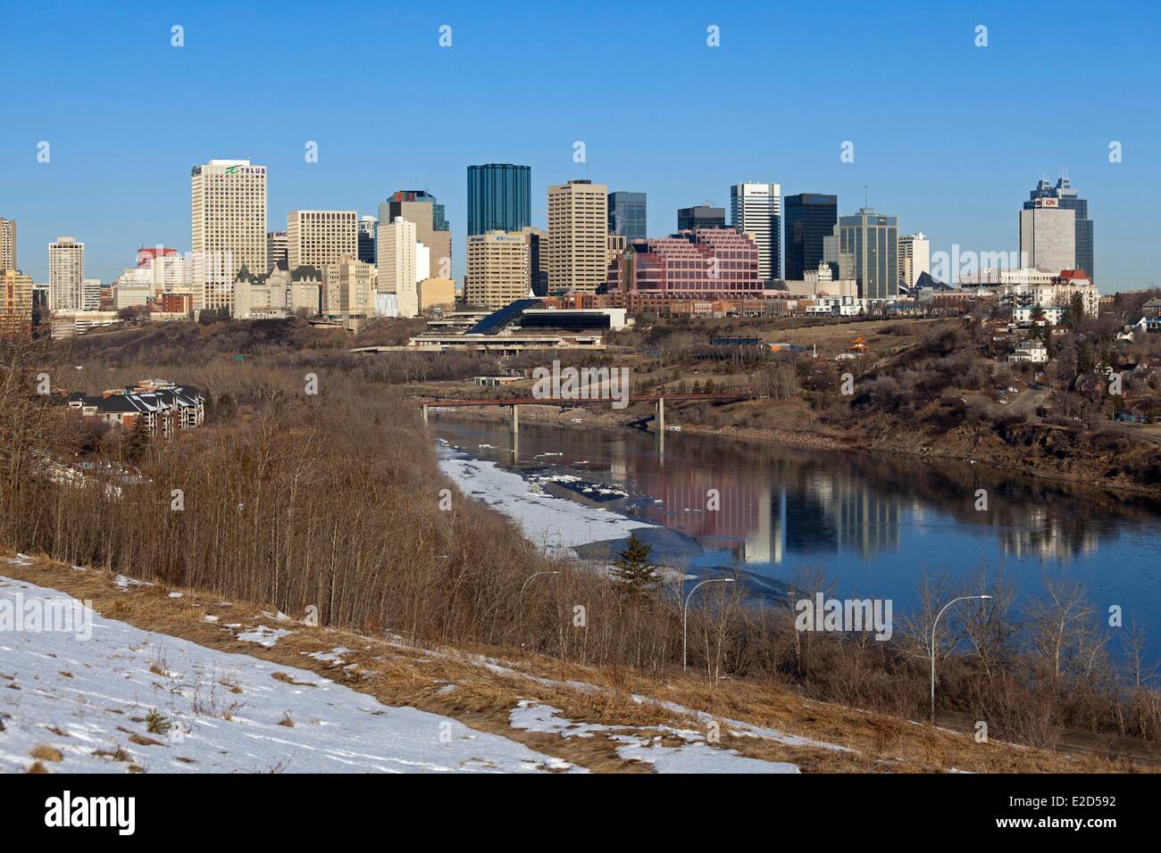 Canada Alberta Edmonton downtown e a nord del Fiume Saskatchewan Foto Stock