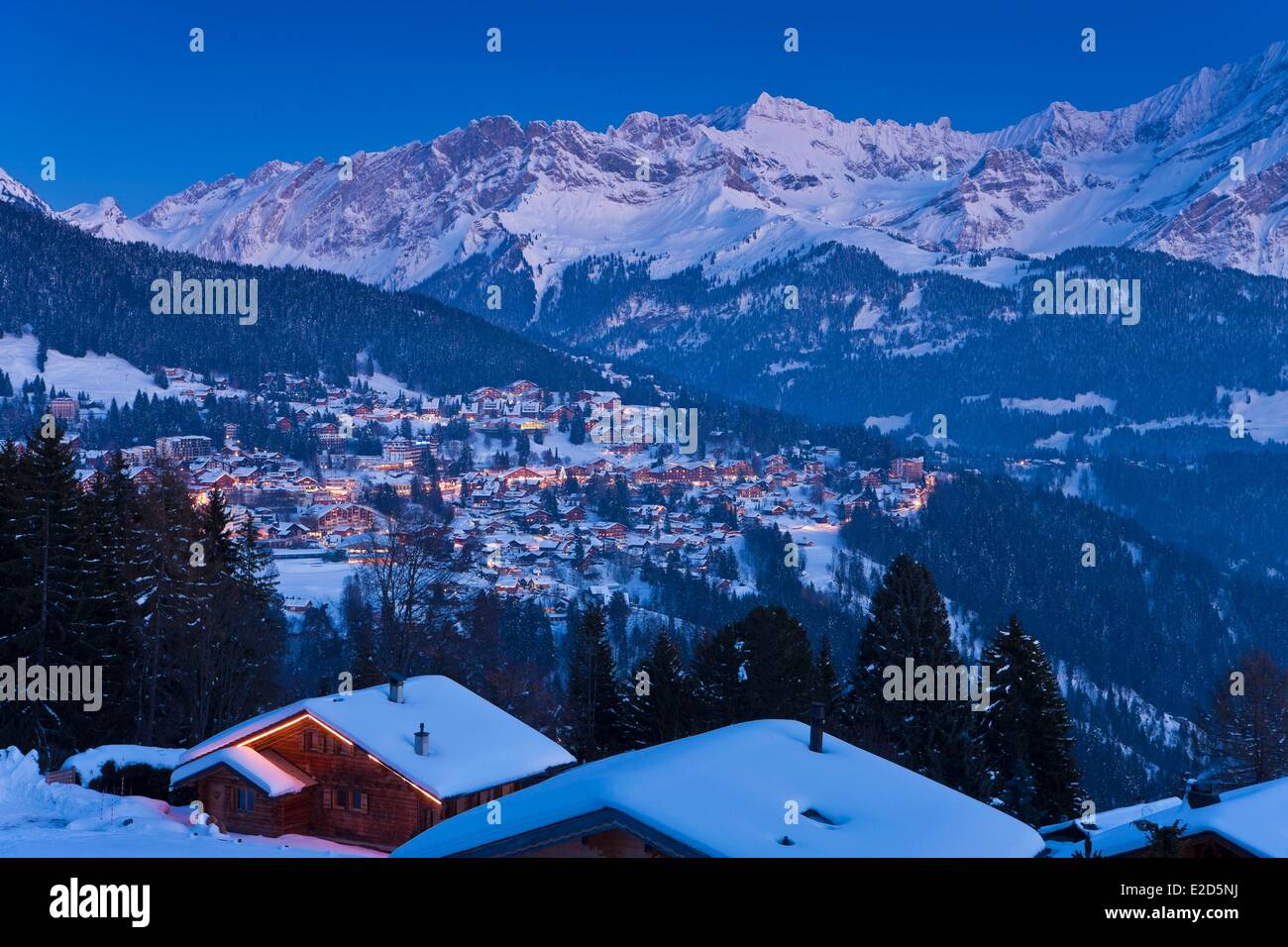 Svizzera Canton Vaud Villars sur Ollon Foto Stock