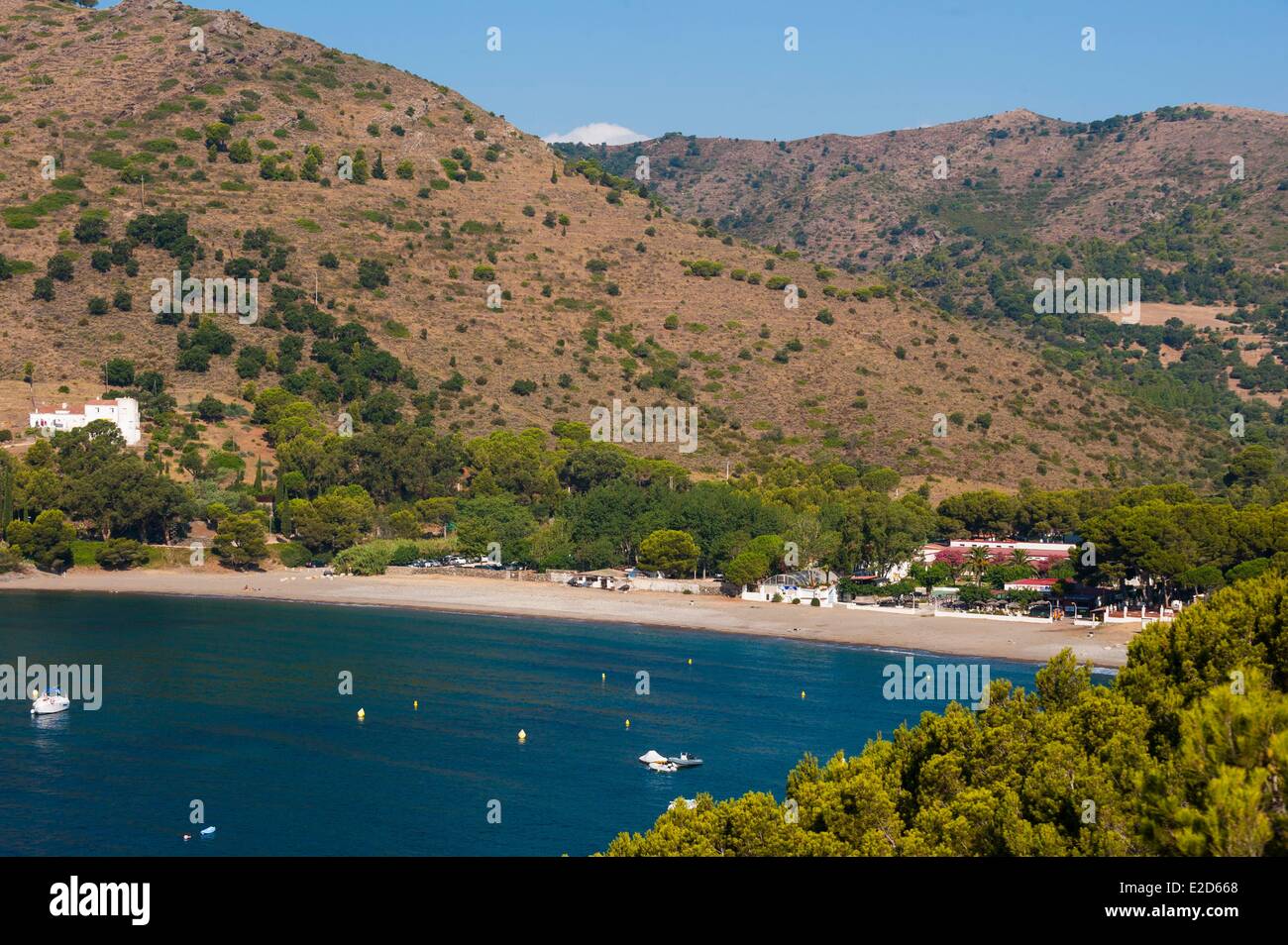 Spagna Catalogna Costa Brava Parco Naturale di Cabo de Creus Rosas la spiaggia di Cala Montjoi Foto Stock