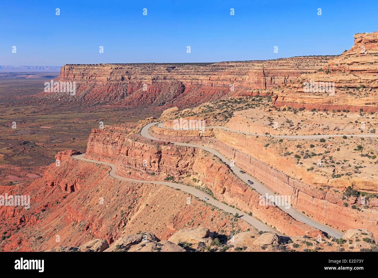 Stati Uniti Utah Colorado Plateau Cedar Mesa Utah State Road 161 Moki Dugway switchbacks (l'Moki Dugway fu costruito nel 1958 Foto Stock