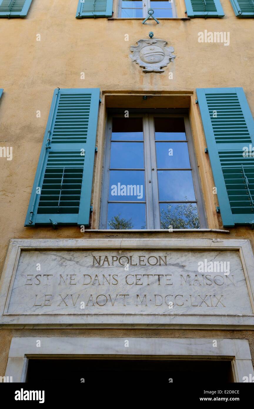 La Francia Corse du Sud Ajaccio Bonaparte Casa Museo nella casa in cui Napoleone Bonaparte nacque Foto Stock