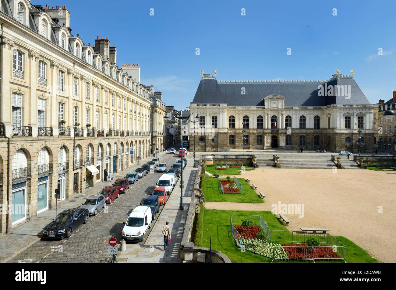 Francia, Ille et Vilaine, Rennes, Place du Parlement de Bretagne, il Parlement della Bretagna (Parlement de Bretagne) ora il Rennes corte di appello Foto Stock
