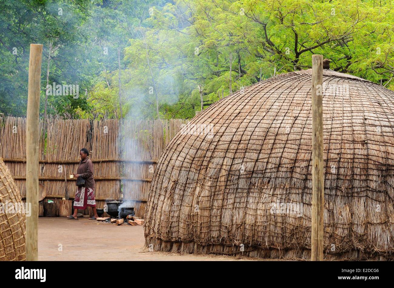 Swaziland Hhohho district Ezulwini Valley (Valle del cielo) mantenga la Riserva Naturale Il Swazi Villaggio Culturale è un essere vivente Foto Stock