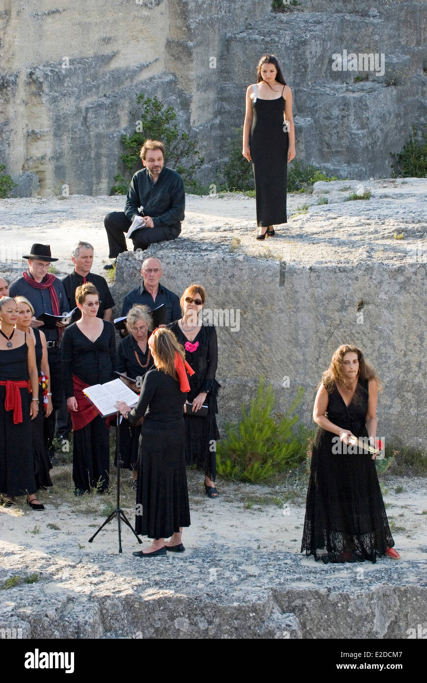 Francia Gard Junas opera Carmen ha giocato in una cava in Junas Foto Stock